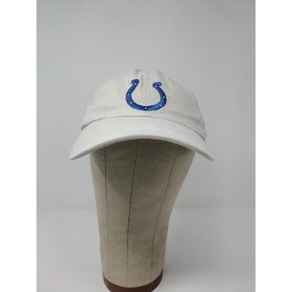 NFL Football Indianapolis Colts Strapback Hat Embroidered Horseshoe Logo Beige - Picture 2 of 11
